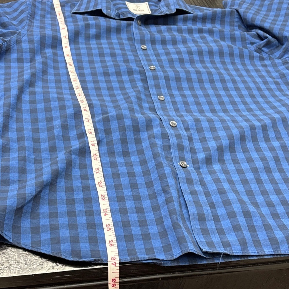 Todd Snyder Blue and Black Checkered Shirt - Picture 7 of 9